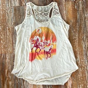 NOBO white tank top with horses (XL/XG)